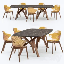 Calligaris jungle table saint tropez wood chair